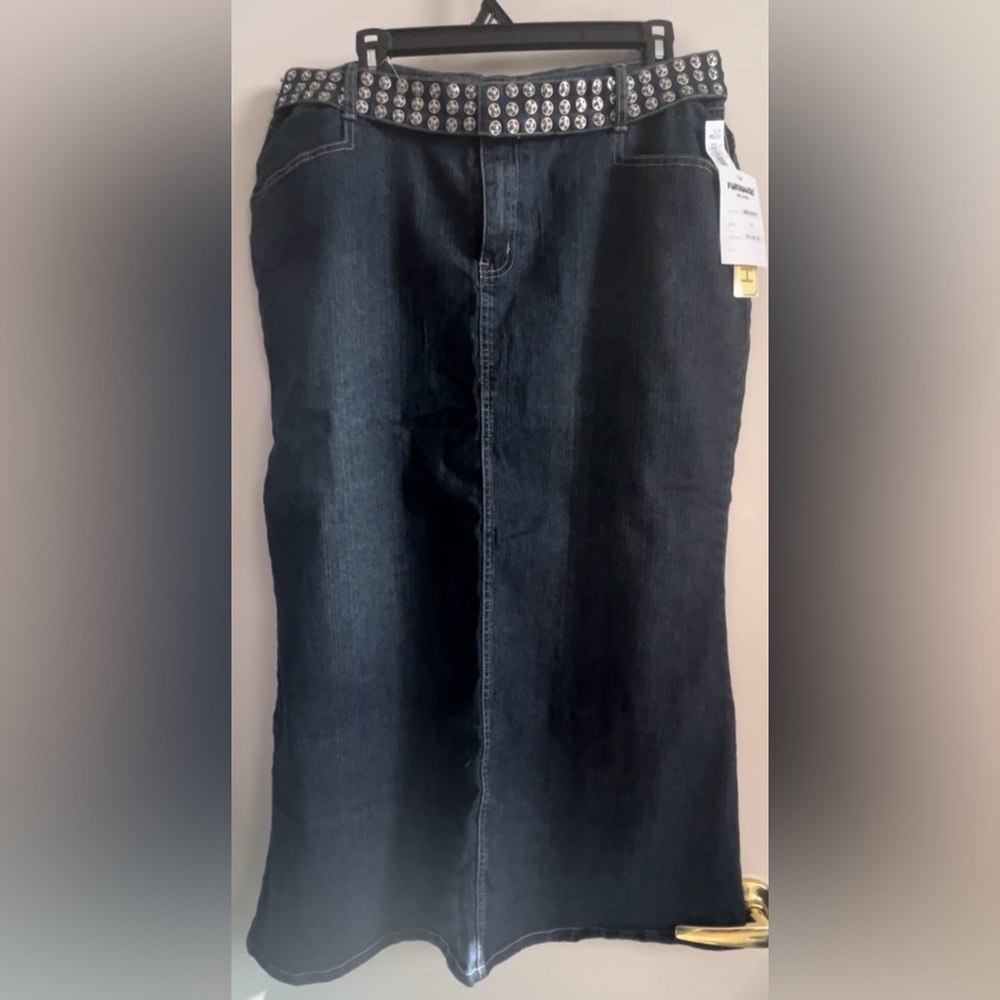 Funhouse Denim Midi Skirt